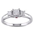 Miadora 14k White Gold 1/2ct TDW Diamond and Pink Sapphire Ring (G-H, I1-I2)