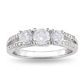 Miadora 10k White Gold 1ct TDW Diamond Three-stone Ring