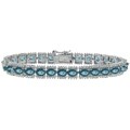 Sterling Silver 45ct TGW London Blue Topaz and Diamond Accent Bracelet