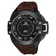 Joshua & Sons Brown Men's Swiss Quartz Silicon Strap Crown Guard Watch