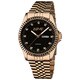August Steiner Men's Rose Goldtone Stainless Steel Diamond Bracelet Watch