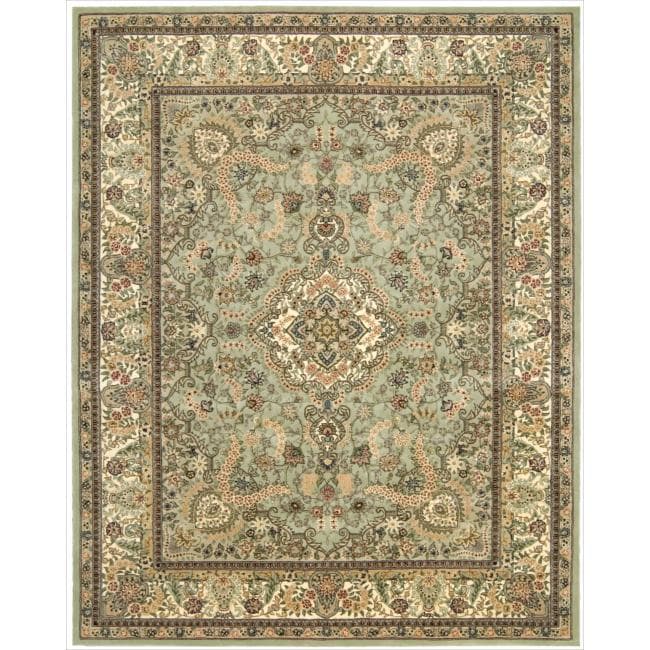 Low Price Nourison 2000 Hand-tufted Tabriz Light Green Rug (7'9 x 9'9)