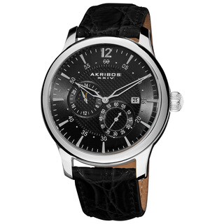 Akribos XXIV Men's Stainless Steel Automatic Multifunction Strap Watch