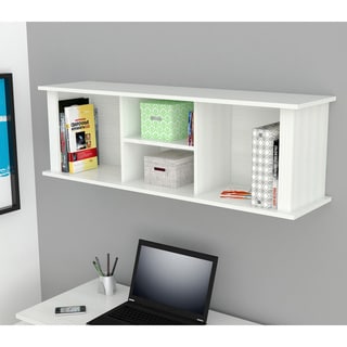 Inval White Wall Mount Hutch Bookcase