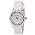 Skagen Women's Accented White Leather Strap Watch