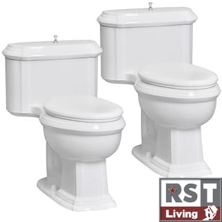 RST Living Vanier One-Piece White Toilet Designer Set by Icera (Set of 2)