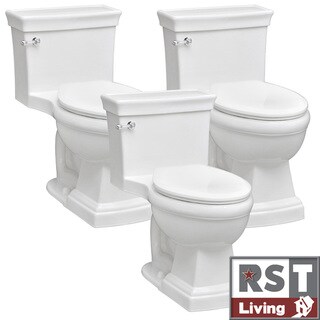 RST Living Julian One-Piece White Toilet Contractor Set (Set of 3)