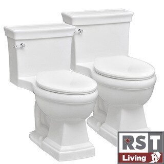 RST Living Julian One-Piece White Toilet Designer Set by Icera (Set of 2)