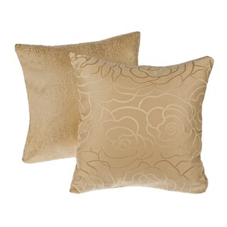 (_ _ ) Gold Reversible Square Decorative Pillows (Set of 2)