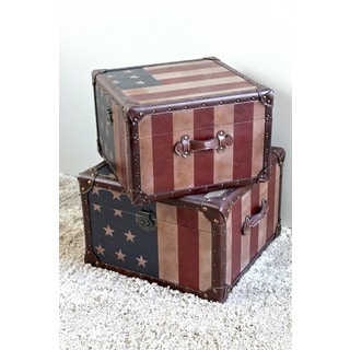 Americana 'Stars and Stripes' Square Trunks (Set of Two)