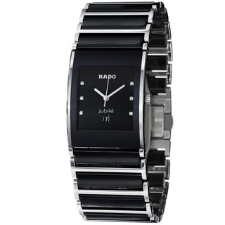 Rado Men's 'Integral' Black Dial Stainless Steel Ceramic Watch