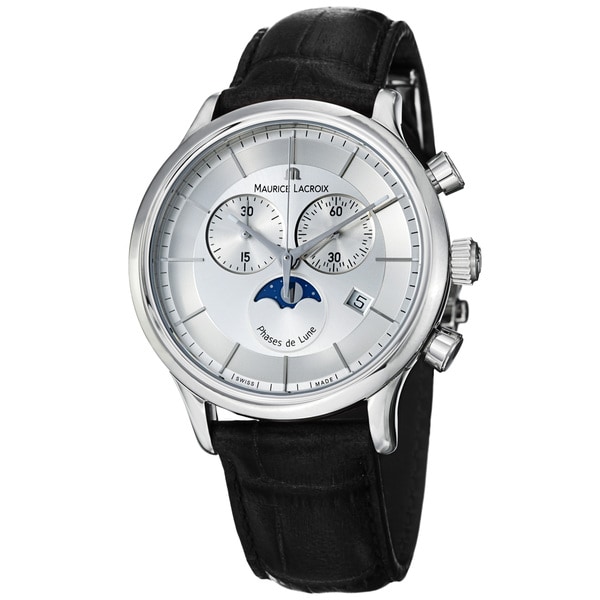 Maurice Lacroix Men's 'Les Classiques' Silver Dial Moon Phase Watch
