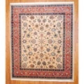 Persian Hand-knotted Tabriz Ivory/ Rust Wool Rug (8' x 10')