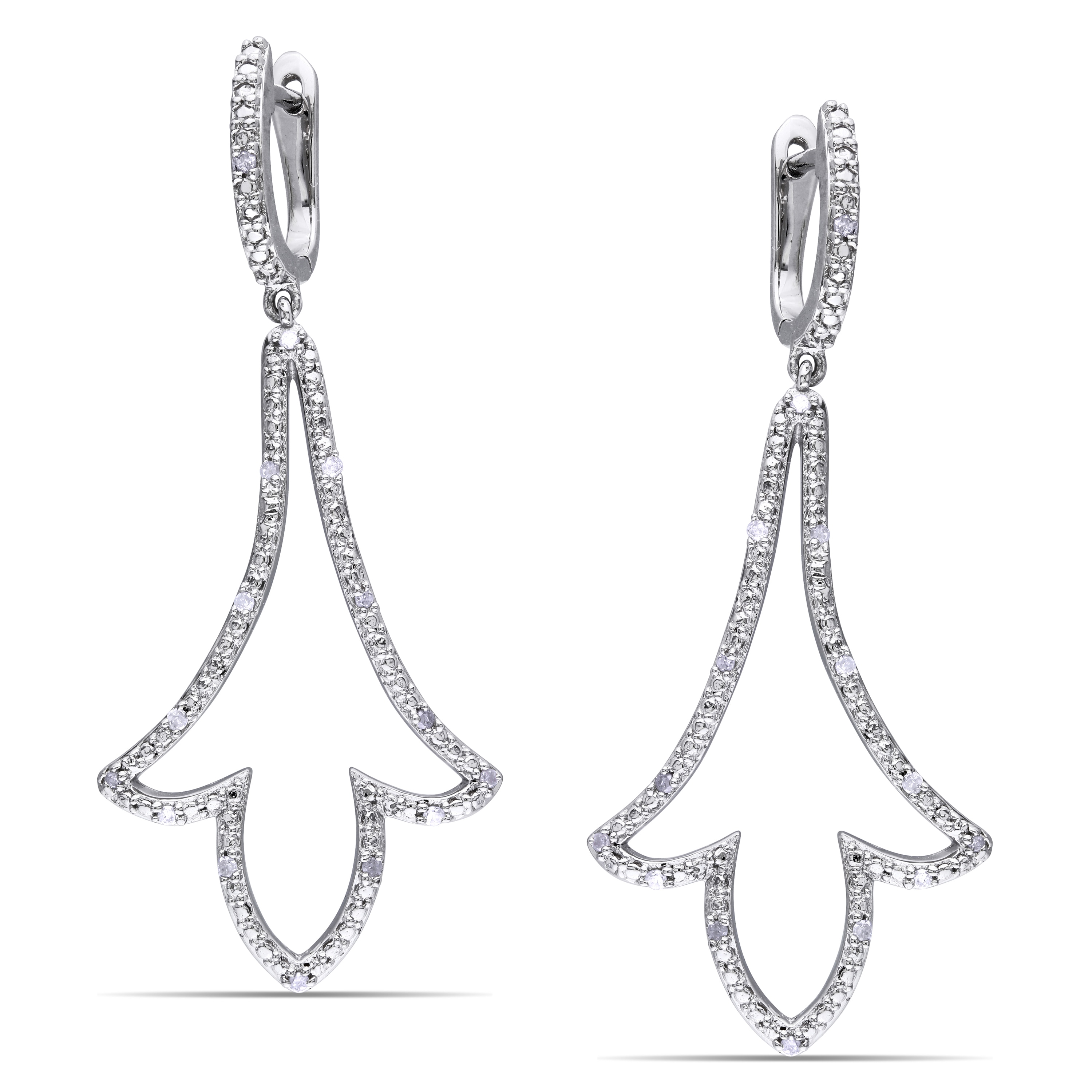 Miadora Sterling Silver 1/4ct TDW Diamond Dangle Earrings (HI, I2I3