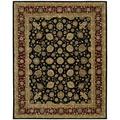 Hand-tufted Nourison 2000 Kashan Black Rug (7'9 x 9'9)