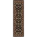 Hand-tufted Nourison 2000 Kashan Black Rug (2'6 x 12')