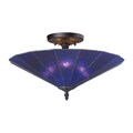 Landmark Lighting Lumino Translucent Blue 3-Light Semi-Flush