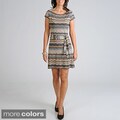 Sharagano Women's Wavy Stripe Jersey Dress