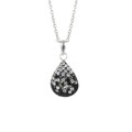 Sunstone Sterling Silver Black and White Pave Crystal Teardrop Necklace