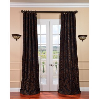 Astoria Black/ Cognac Faux Silk Jacquard Curtains