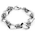 Stainless Steel Interlocking Oval Twist Chain Link Bracelet