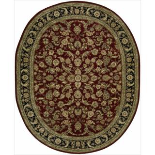 Hand-tufted Nourison 2000 Burgundy Tabriz Rug (7'6 x 9'6)