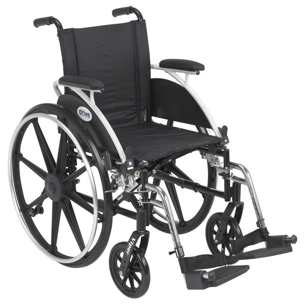 Viper Wheelchair with Flip Back Removable Desk Arms, Swing-away Footrests and 12-inch Seat