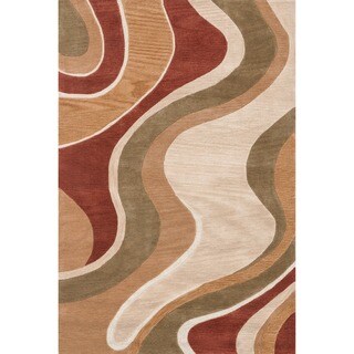 Hand-tufted Cassius Beige/ Rust Rug (2'3 x 7'6)