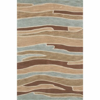 Hand-tufted Cassius Blue/ Brown Rug (2'3 x 7'6)