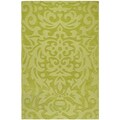 Hand-crafted Hale Green Wool Rug (2' x 3')