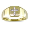 Miadora 10k Yellow Gold Men's Diamond Ring (H-I, I2-I3)