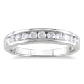 Miadora Sterling Silver 1/2ct TDW Channel Diamond Wedding Band (H-I, I2-I3)