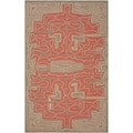 Hand-hooked Hilshire Red Indoor/Outdoor Geometric Rug (2' x 3')