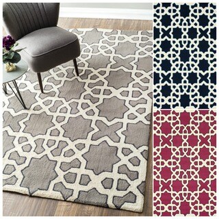 Handmade Marrakesh Trellis Wool Rug (5' x 8')