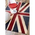 Handmade Luna United Kingdom Flag Wool Rug (4' x 6')