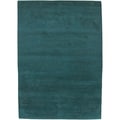Hand-knotted Solid Blue Casual Knox Semi-worsted Wool Rug (2' x 3')