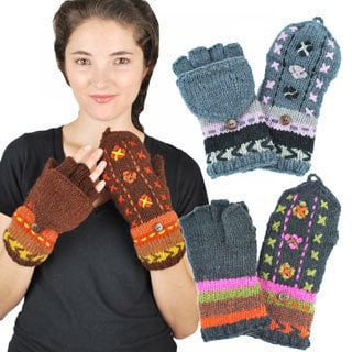 Two-in-One Knit Mittens (Nepal)-Image