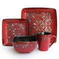American Atelier Marquee Red 16 Piece Dinnerware Set