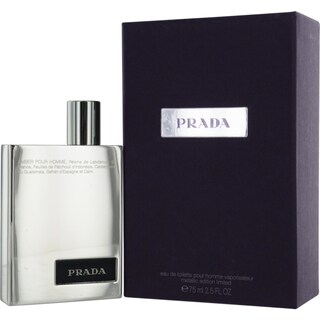 Prada Men's 2.5-ounceEau de Toilette Spray (Amber) (Metalic Limited Edition Bottle)