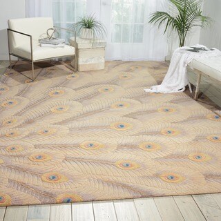 Hand-tufted Moda Ivory Peacock Rug (3'6 x 5'6)