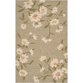 Paule Marrot Editions Hand-hooked Providence Green Floral Indoor/Outdoor Rug (2' x 3')