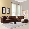 Barnsley Collection Dark Brown Polyester 6-piece Sectional Set