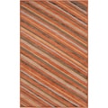 Candice Olson Hand-tufted Riverbank Orange Diagonal Stripes Wool Rug (2' x 3')