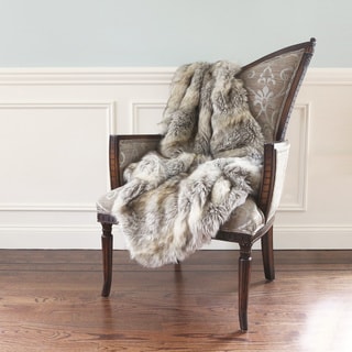 Aurora Home Wild Mannered Luxury Long Hair Faux Fur 58 x 36-inch Lap Throw