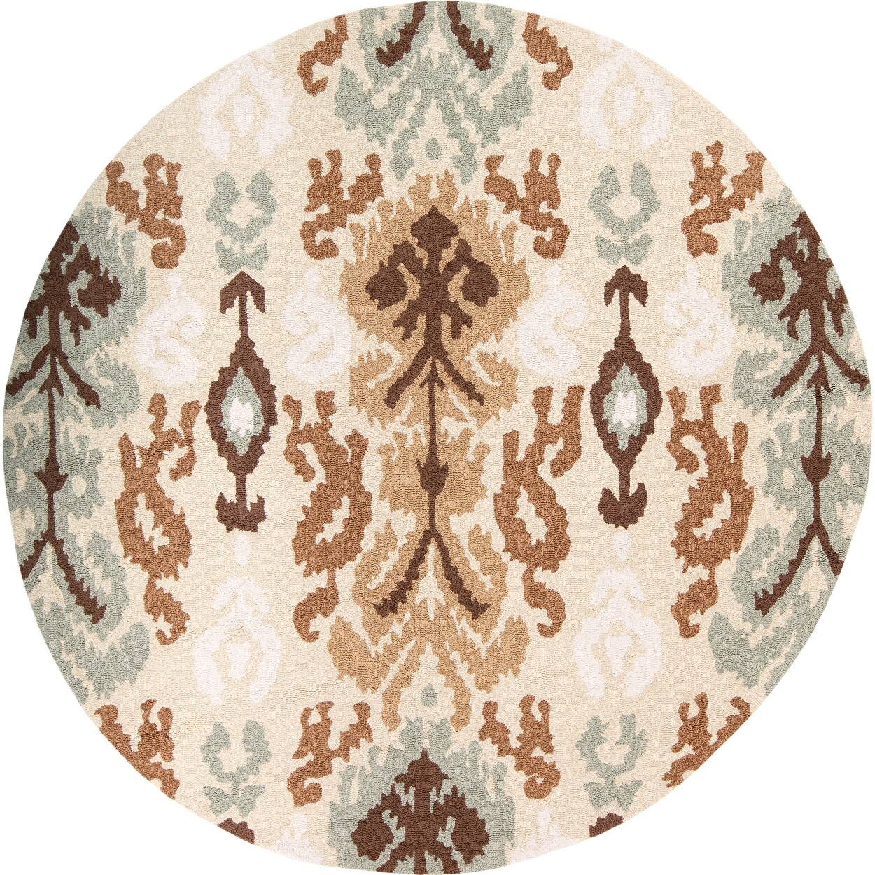 Handhooked Solvang Beige Rug (4'Round)