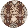 Hand-hooked South Brown Rug (3' Round)