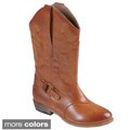 Tressa Collection Women's 'Beverly' Topstitched Pull-on Cowboy Boots