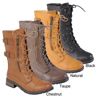 Hailey Jeans Co. Women's 'Cedes' Buckle Detail Lace-up Boots