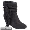 Hailey Jeans Co. Women's 'Galaxy' Slouchy Fringed Wedge Boots