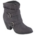 Hailey Jeans Co. Women's 'Jenny' Sueded Buckle Detail Ankle Boots